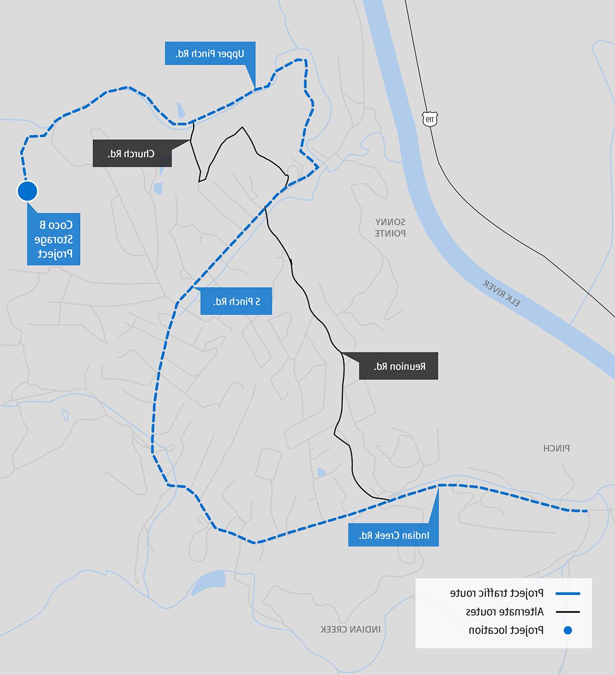 威尼斯电玩城手游Coco B储能项目图:建设交通路线. 